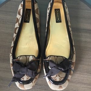 Coach Tipper Brown Signature Flats Size 9